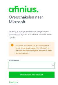 Omzetten wachtwoord naar SSO